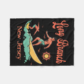 New Jersey Surfer Long Branch Nj Surfen Strand Url Fleecedecke (Vorderseite (Horizontal))
