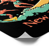 New Jersey Surfer Long Branch Nj Surfen Strand Url Poster (Ecke)