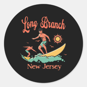 New Jersey Surfer Long Branch Nj Surfen Strand Url Runder Aufkleber