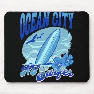 New Jersey Surfer Ocean City Nj Surfen Strand Sand Mousepad