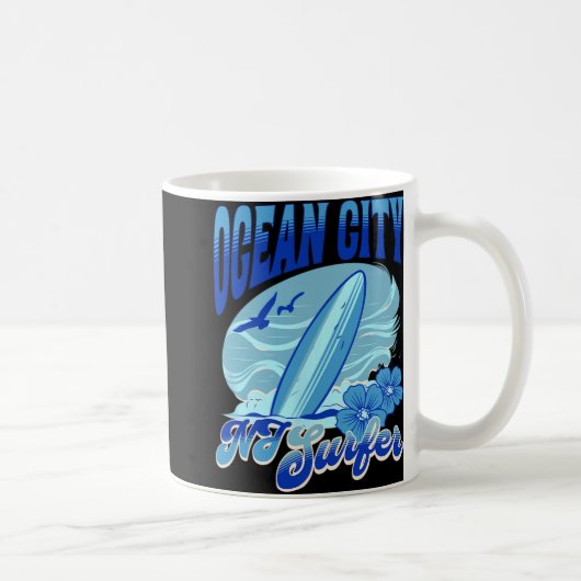 New Jersey Surfer Ocean City Nj Surfing Beach Sand Kaffeetasse (Rechts)