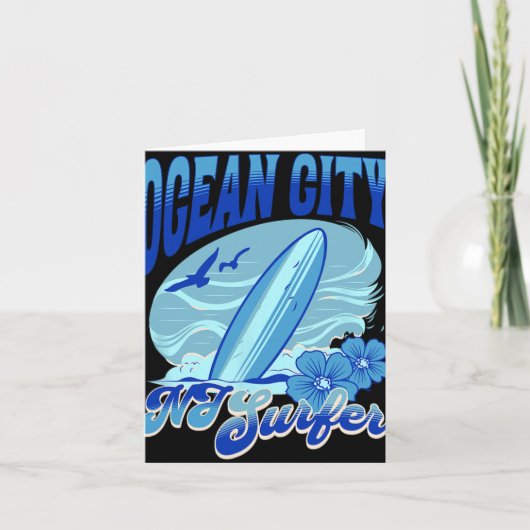 New Jersey Surfer Ocean City Nj Surfing Beach Sand Karte (Vorderseite)