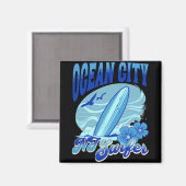 New Jersey Surfer Ocean City Nj Surfing Beach Sand Magnet (Vorderseite/Rückseite)