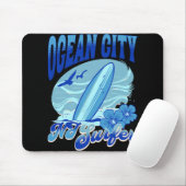 New Jersey Surfer Ocean City Nj Surfing Beach Sand Mousepad (Mit Mouse)