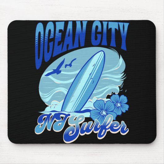 New Jersey Surfer Ocean City Nj Surfing Beach Sand Mousepad (Vorne)