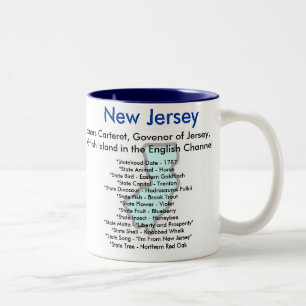 New-Jersey Symbole u. Karte Zweifarbige Tasse