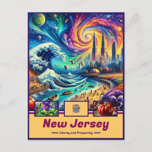 New Jersey Tapestry Coastal & Cultural Postkarte (Vorderseite)