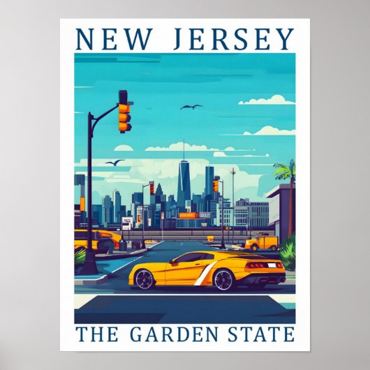 New Jersey The Garden Staat USA Travel Place Poster (Vorne)