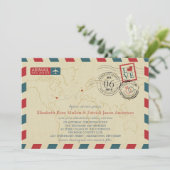 New Jersey / UK Airmail | Hochzeit Einladung (Stehend Vorderseite)