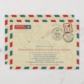 New Jersey / UK Airmail | Hochzeit Einladung (Vorne/Hinten)