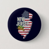 New Jersey United Staaten Retro Map USA Souvenir Button (Vorderseite)