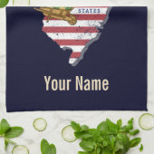 New Jersey United Staaten Retro Map USA Souvenir Geschirrtuch (Gefaltet)