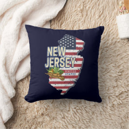 New Jersey United Staaten Retro Map USA Souvenir Kissen