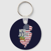 New Jersey United Staaten Retro Map USA Souvenir Schlüsselanhänger (Vorderseite)