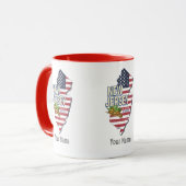 New Jersey United Staaten Retro Map USA Souvenir Tasse (Vorderseite Links)