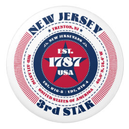 New Jersey US Staat Red White Blue Typografy Keramikknauf