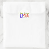 New Jersey USA! Runder Aufkleber (Tasche)