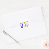 New Jersey USA! Runder Aufkleber (Umschlag)