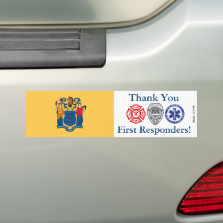 New Jersey Vielen Dank First Responder Autoaufkleber