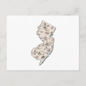 New Jersey Vintag Picture Map Staat Chart Postkarte (Vorderseite)