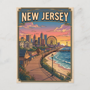 New Jersey Vintage Anime Reise-Postkarte Postkarte
