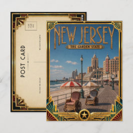 New Jersey Vintage Art Deco Golden Age Postkarte