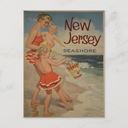 New Jersey Vintage Travel Poster Postkarte (Vorderseite)
