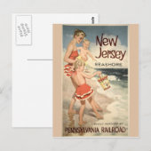 New Jersey Vintage Travel Poster Postkarte (Vorne/Hinten)