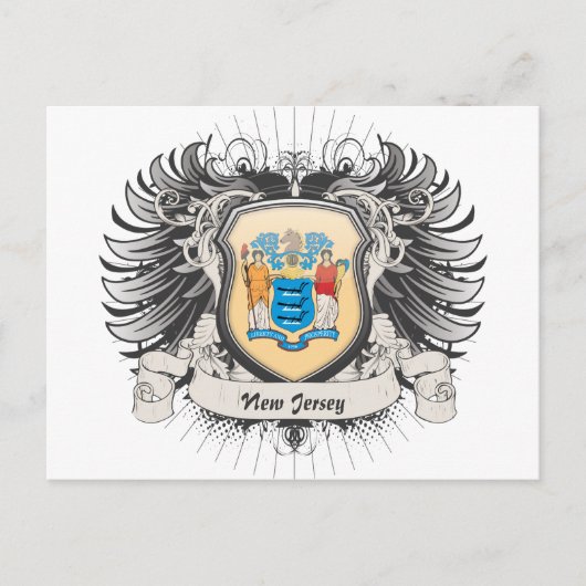 New Jersey Wappen Postkarte (Vorderseite)