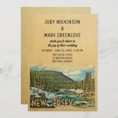 New Jersey Wedding Einladung Vintage Natur (Vorne/Hinten)