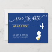 New Jersey Wedding Save the Date Card, Map Magneteinladung (Vorderseite)