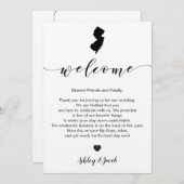 New Jersey Wedding Welcome Letter & Itinerary Card Programm (Vorne/Hinten)