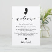 New Jersey Wedding Welcome Letter & Itinerary Card Programm (Stehend Vorderseite)