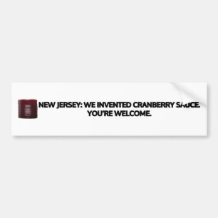 New Jersey: Wir haben Cranberry-Sauce erfunden. Autoaufkleber