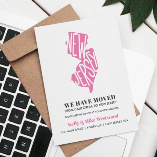 NEW JERSEY Wir haben neue Adresse New Zuhause Post Postkarte