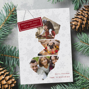 New Jersey wünscht   Holiday Foto Collage Card Feiertagskarte