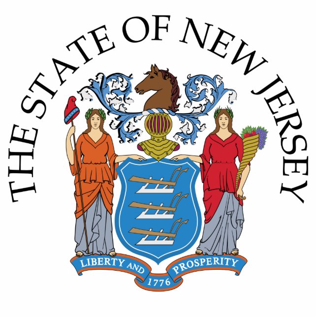 New Jersey-Zeichen Freistehende Fotoskulptur (Vorne)