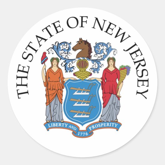 New Jersey-Zeichen Runder Aufkleber (Vorderseite)