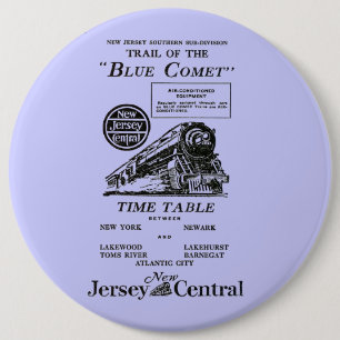 New-Jersey zentraler blauer Kometen-Zug Button