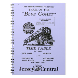 New-Jersey zentrales blaues Kometen-Zug-Notizbuch Notizblock