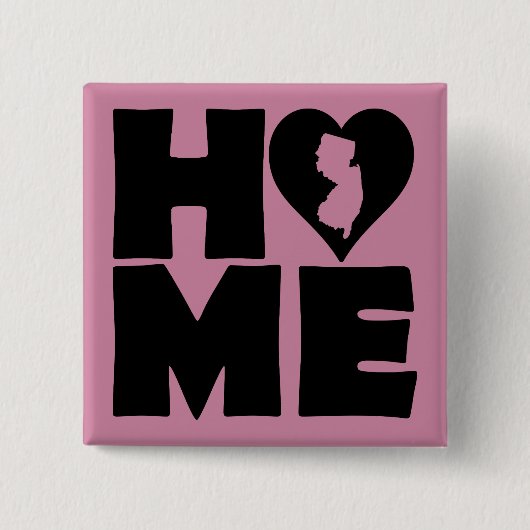 New Jersey Zuhause Heart Staat Button Abzeichen Bu (Vorderseite)