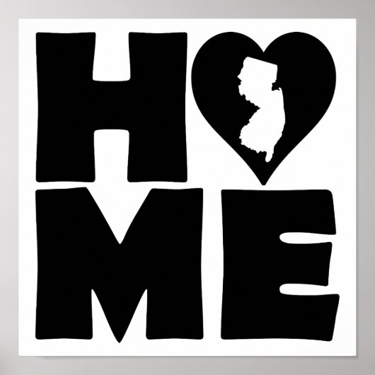 New Jersey Zuhause Heart Staat Poster Sign (Vorne)
