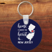 New Jersey Zuhause ist das Herz Schlüsselanhänger (Vorderseite)