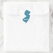 New Jersey Zuhause Quadratischer Aufkleber (Tasche)