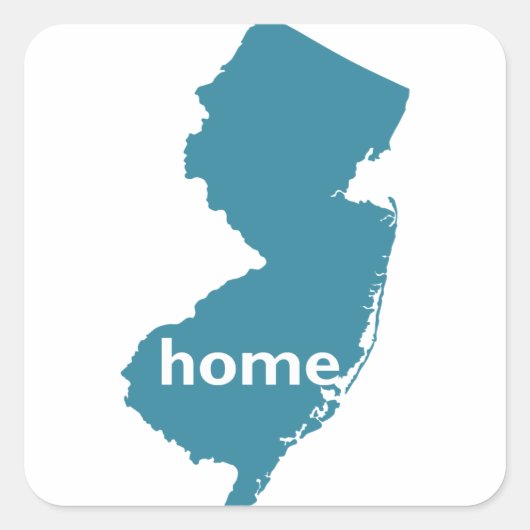 New Jersey Zuhause Quadratischer Aufkleber (Vorderseite)