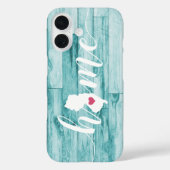 New Jersey Zuhause Staat Turquoise Wood Look Case-Mate iPhone Hülle (Rückseite)