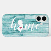 New Jersey Zuhause Staat Turquoise Wood Look Case-Mate iPhone Hülle (Rückseite (Horizontal))