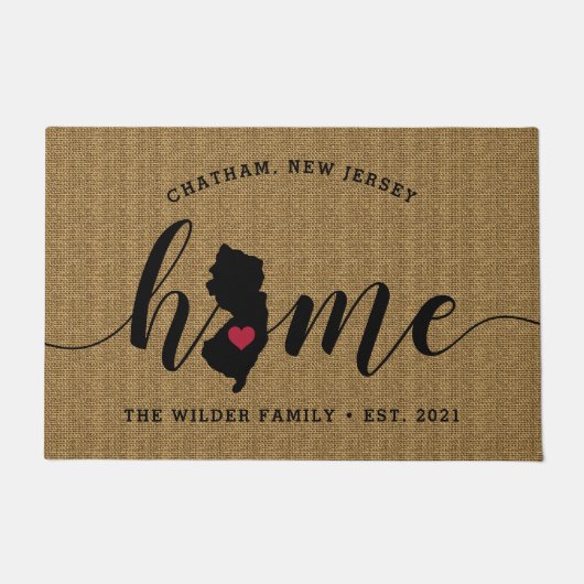 New Jersey Zuhause Staaten Personalisiert Fußmatte (Vorderseite)