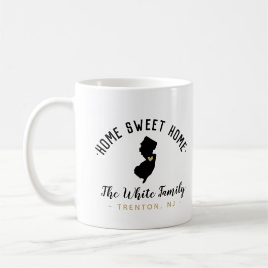 New Jersey Zuhause Sweet Zuhause Family Monogram T Kaffeetasse (Links)