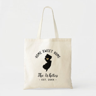 New Jersey Zuhause Sweet Zuhause Family Monogram Tragetasche